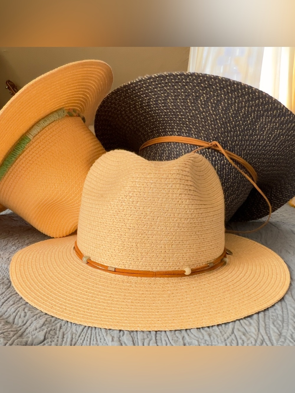Sunday Afternoons Wanderlust Fedora Hat S/M Brown Rice Straw Sun Beach UPF 50+